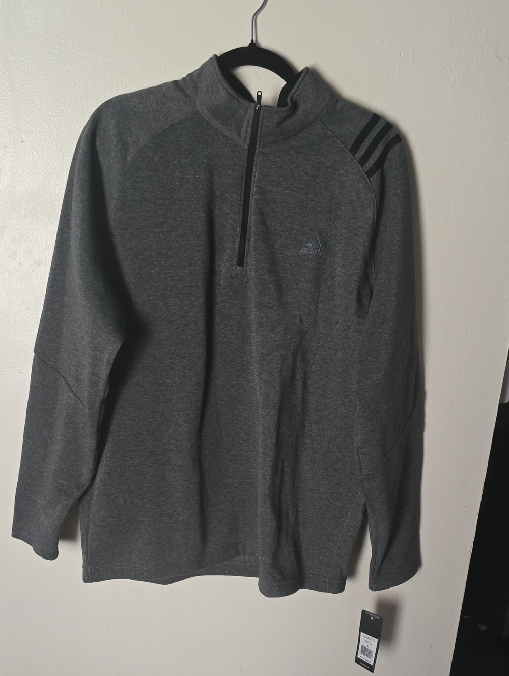 adidas Men’s Dark Gray Half-Zip Pullover Sweater